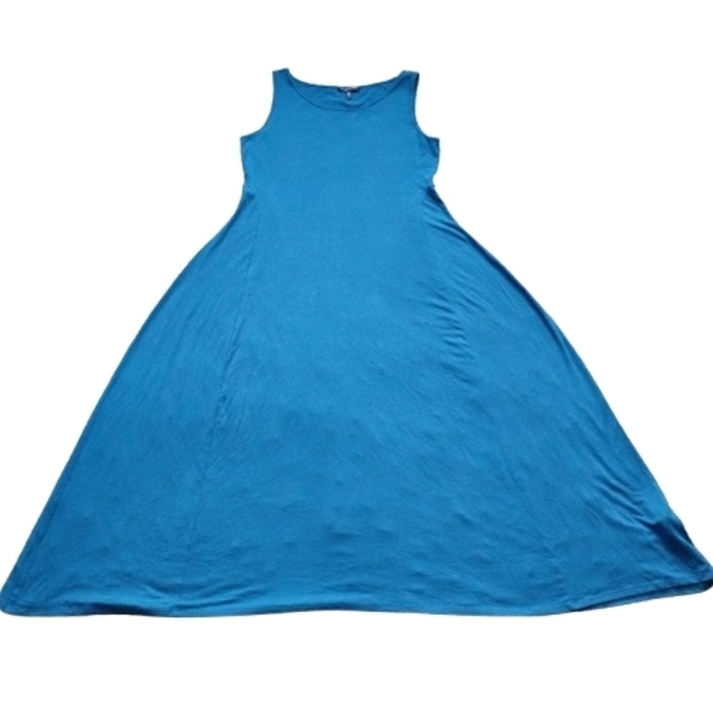 NWT Eileen Fisher Blue Maxi Dress Petite Small Minimalist Spring Summer 2026
